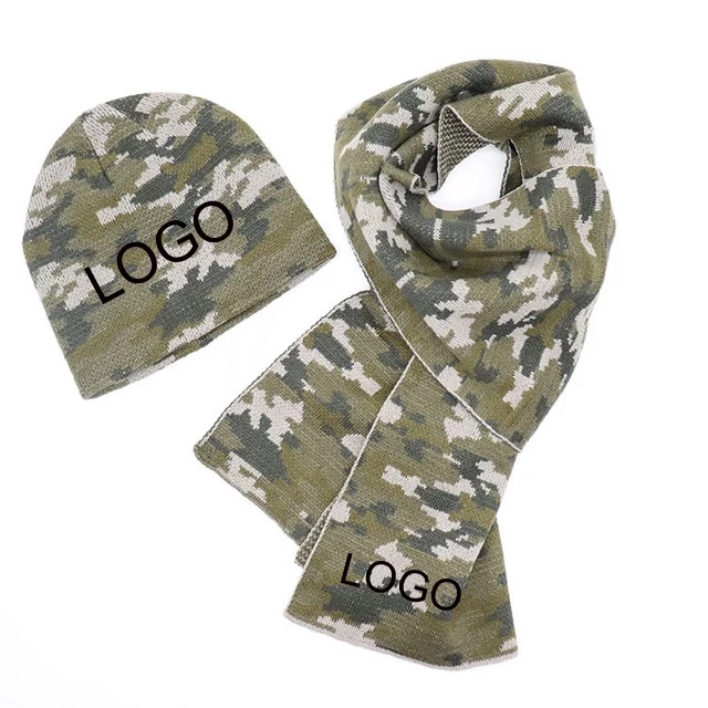 Beanie and Scarf Set - Camouflage 1