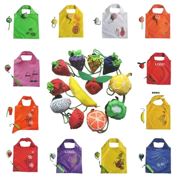 Reusable Foldable Strawberry Grocery Bags with Handle 1
