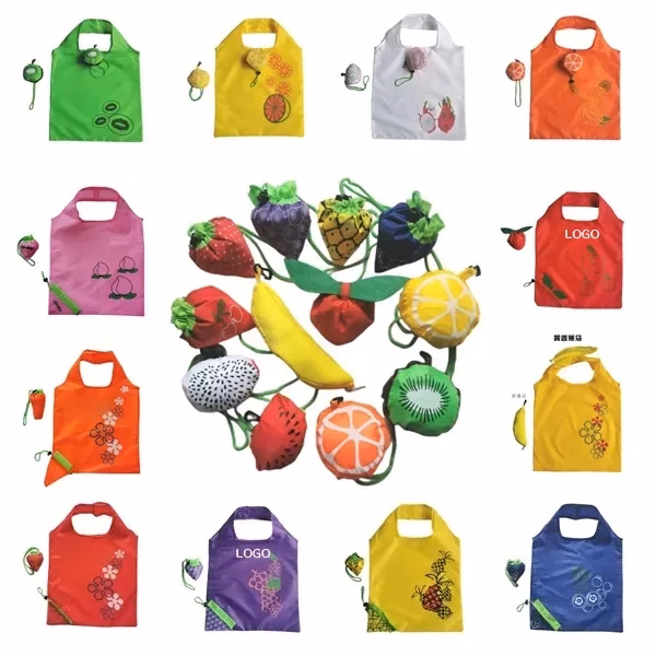 Reusable Foldable Strawberry Grocery Bags with Handle
