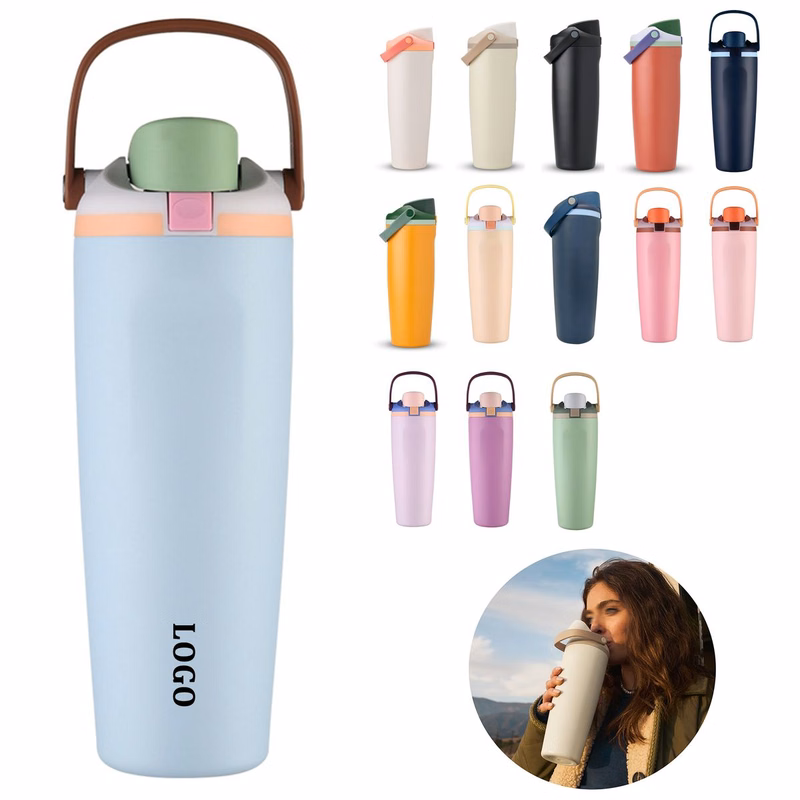 Insulated Stainless Steel Tumbler with Handle