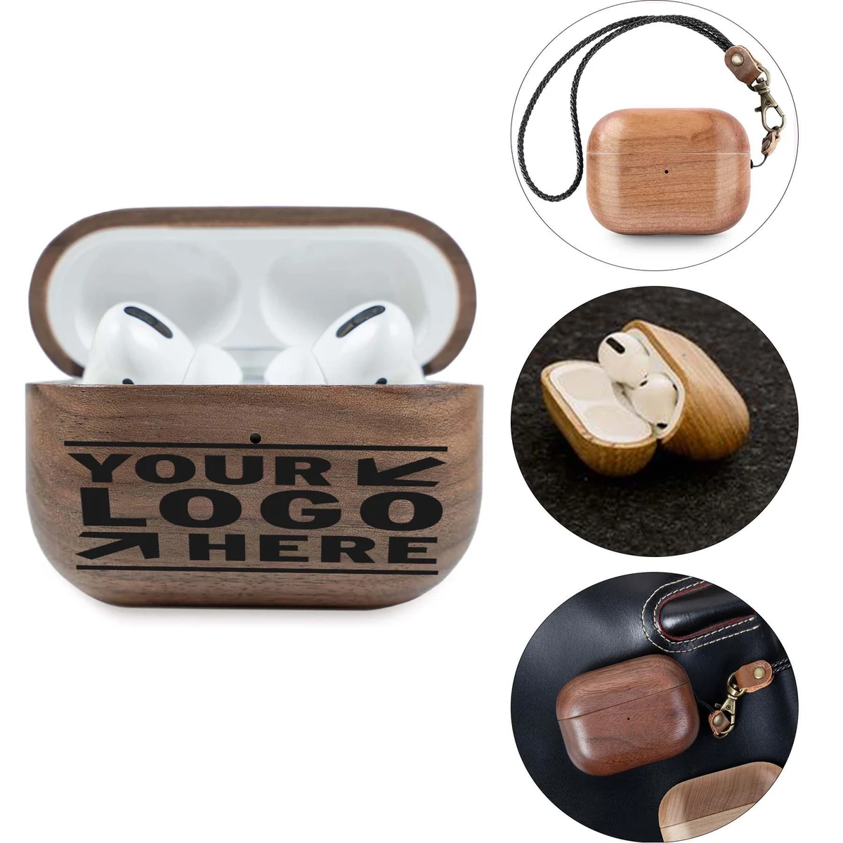 Air Pods Pro Wireless buds with Handcrafted Wooden Case 1
