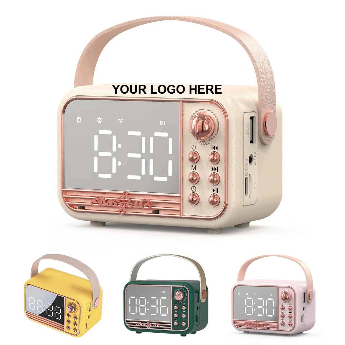Portable Wireless Bluetooth Speakers With Alarm Clock 1