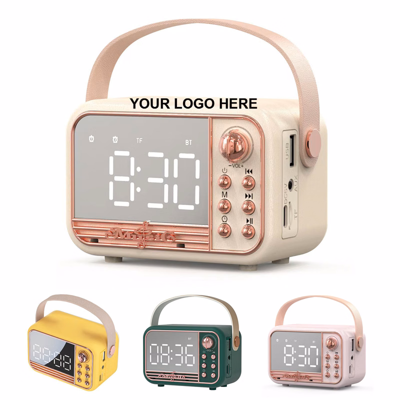 Portable Wireless Bluetooth Speakers With Alarm Clock