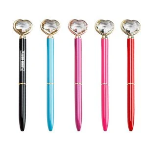 Crystal Heart Shaped Metal Pen 1