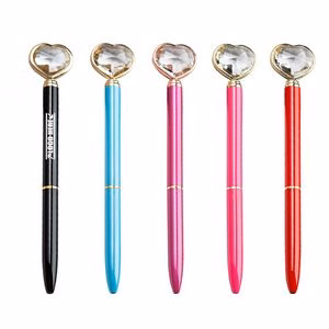 Crystal Heart Shaped Metal Pen