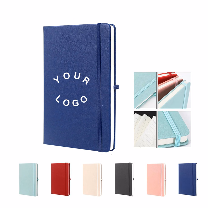 PU Leather Business Notebook with Elastic Closure