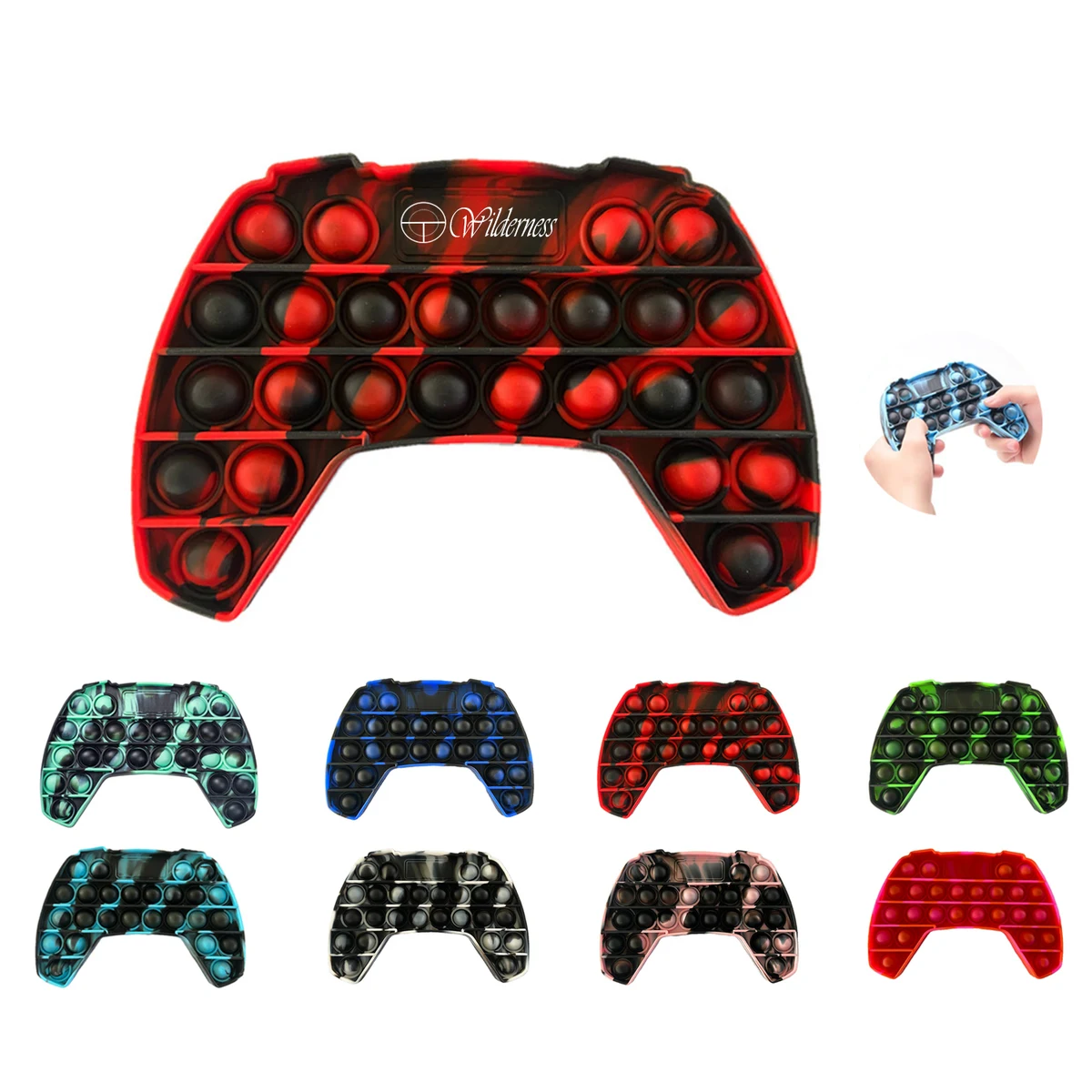 Multi Color Gamepad Shape Silicone Push Bubble Fidget Toy 1
