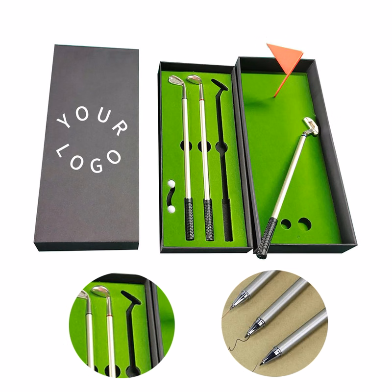 Creative Golf Pen Gift Set with Three Club Pens