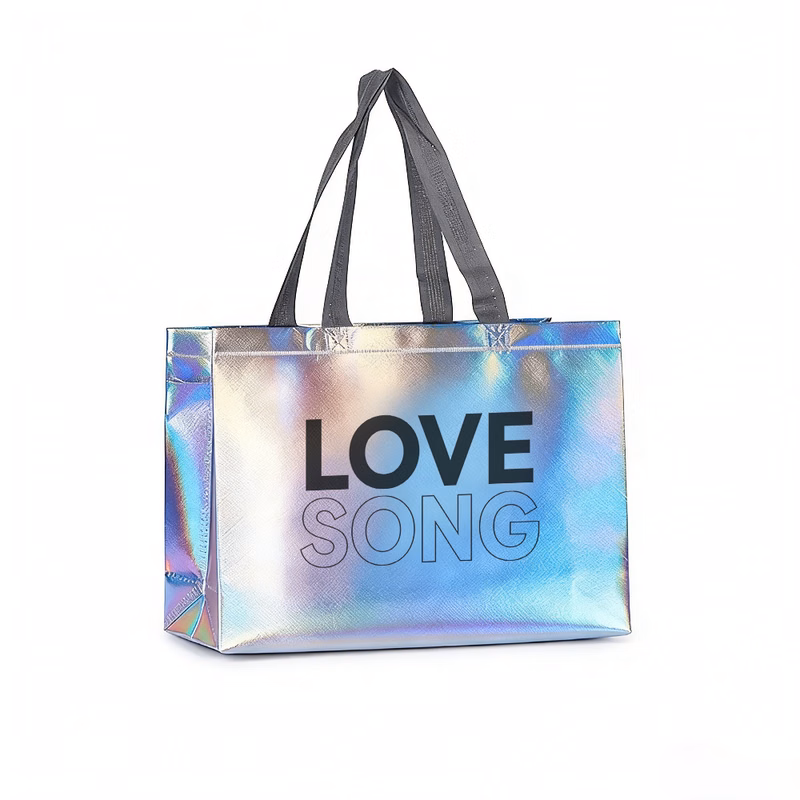 Rainbow laser shopping tote