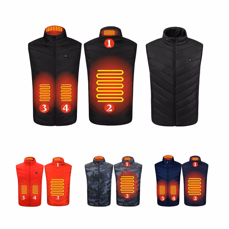 4 Heating Areas Warming Heated Unisex Vest