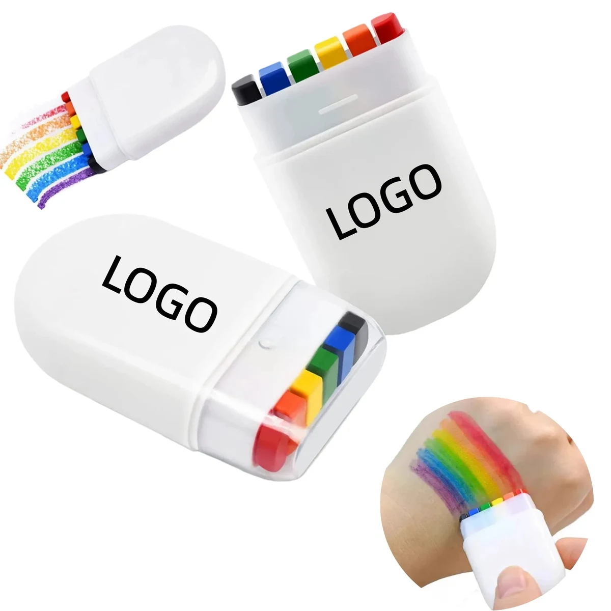 Rainbow Face Paint Crayons Sticks For Sports Events 1