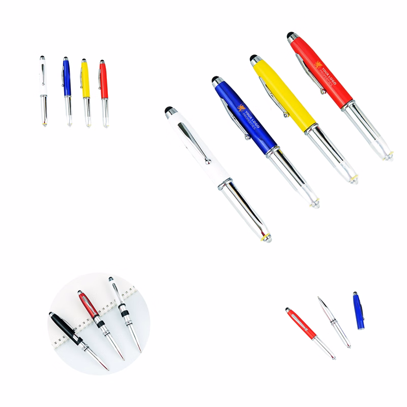 MOQ 50 Sleek LED Light Ballpoint Pen With Capacitive Stylus