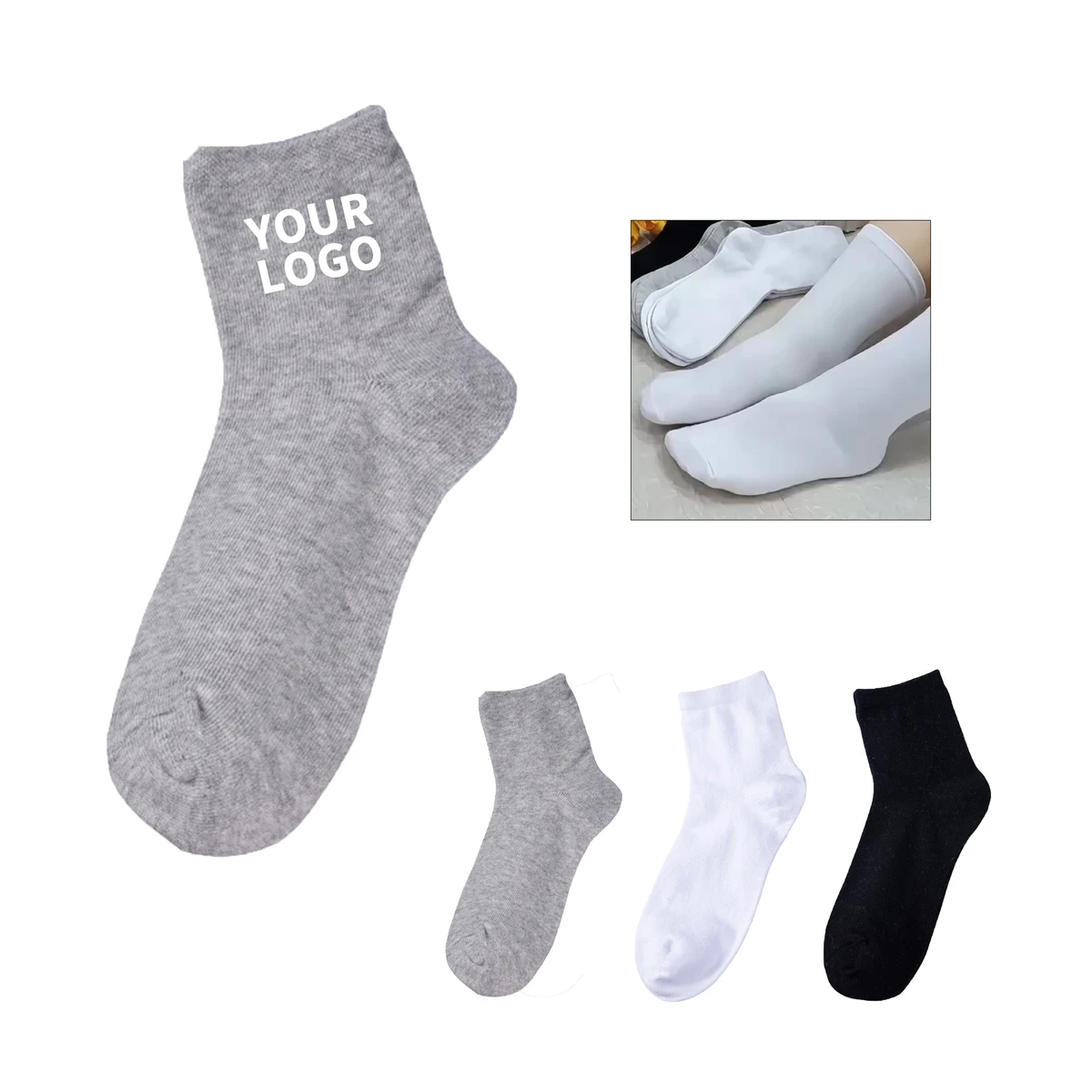 Unisex Cotton Moisture Wicking Sock 10.2" x 4" 1