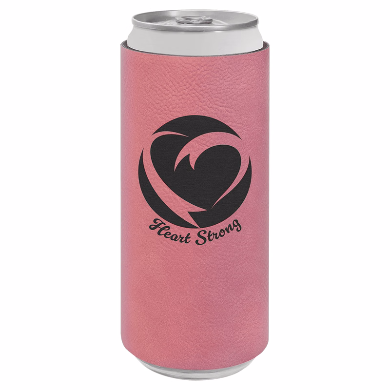 Pink Leatherette Slim Beverage Holder