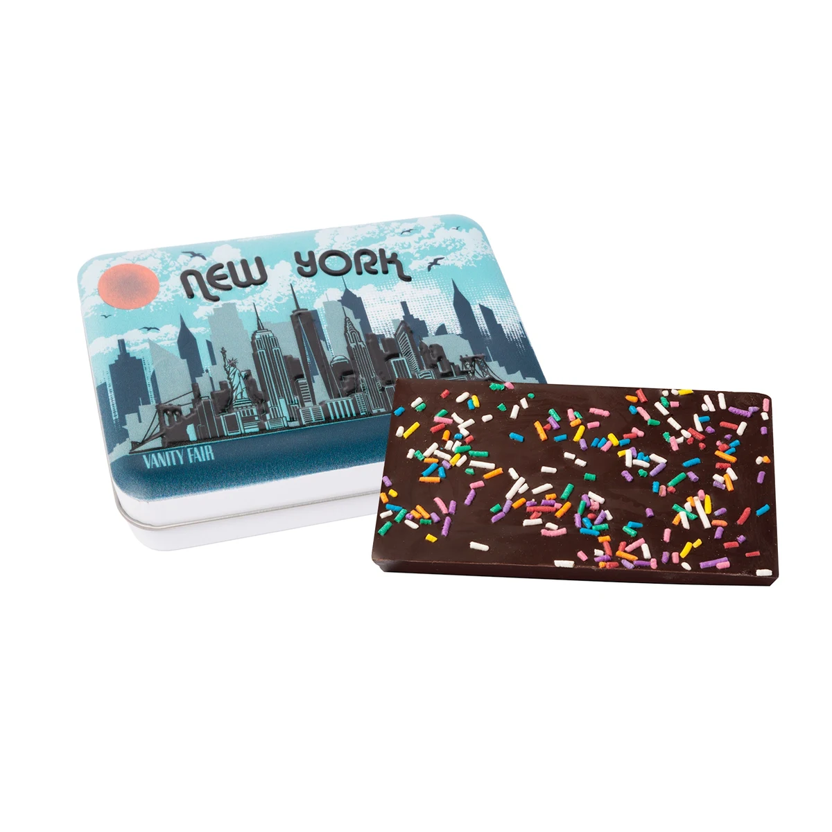 Dark Chocolate & Sprinkle Bark Tin 1