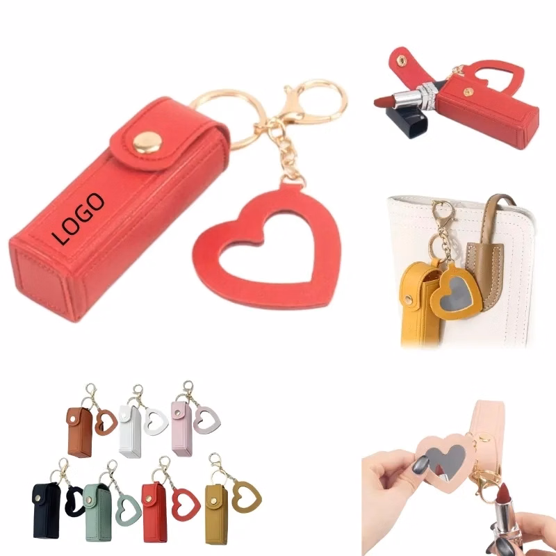 Lipstick Bag Keychain With Mirror