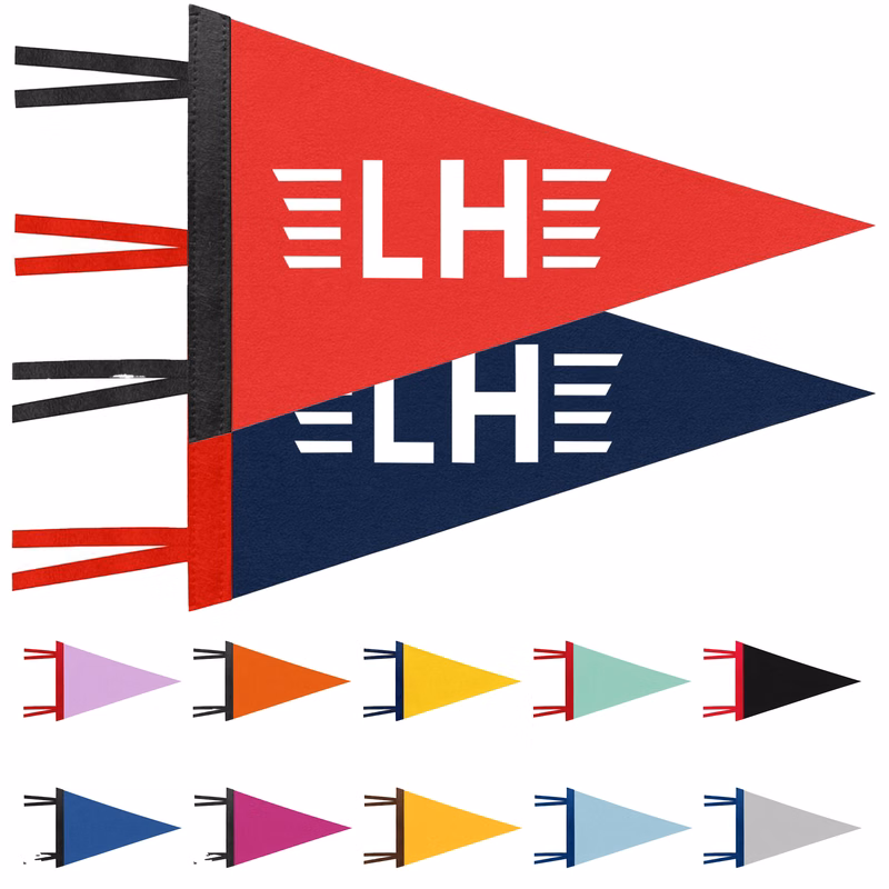 12" X 30" Felt Pennant Triangle Flags