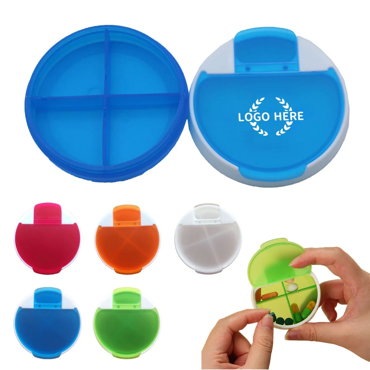 Portable Round 4 Cases Pill Box 1