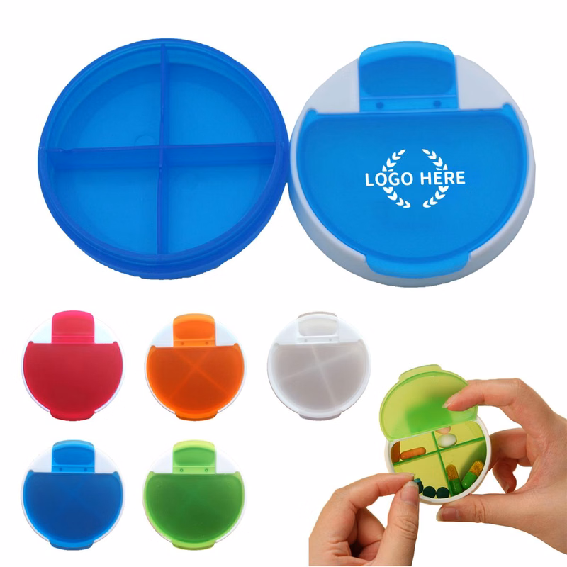 Portable Round 4 Cases Pill Box