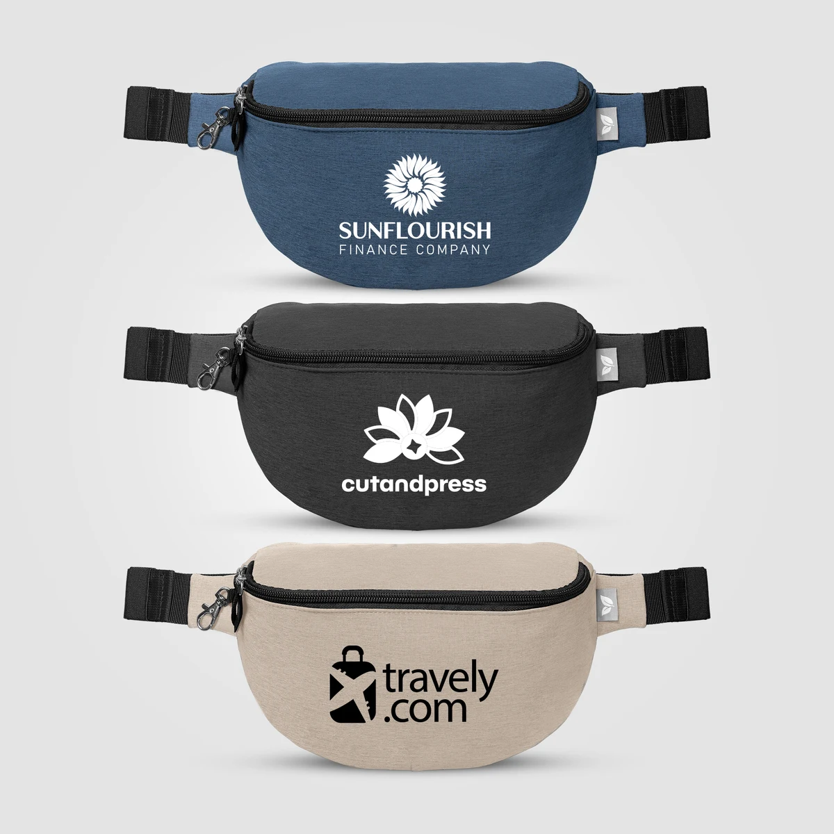 Helsinki rPET Anti-Theft Hook-Zip Waist Bag – 2L 1