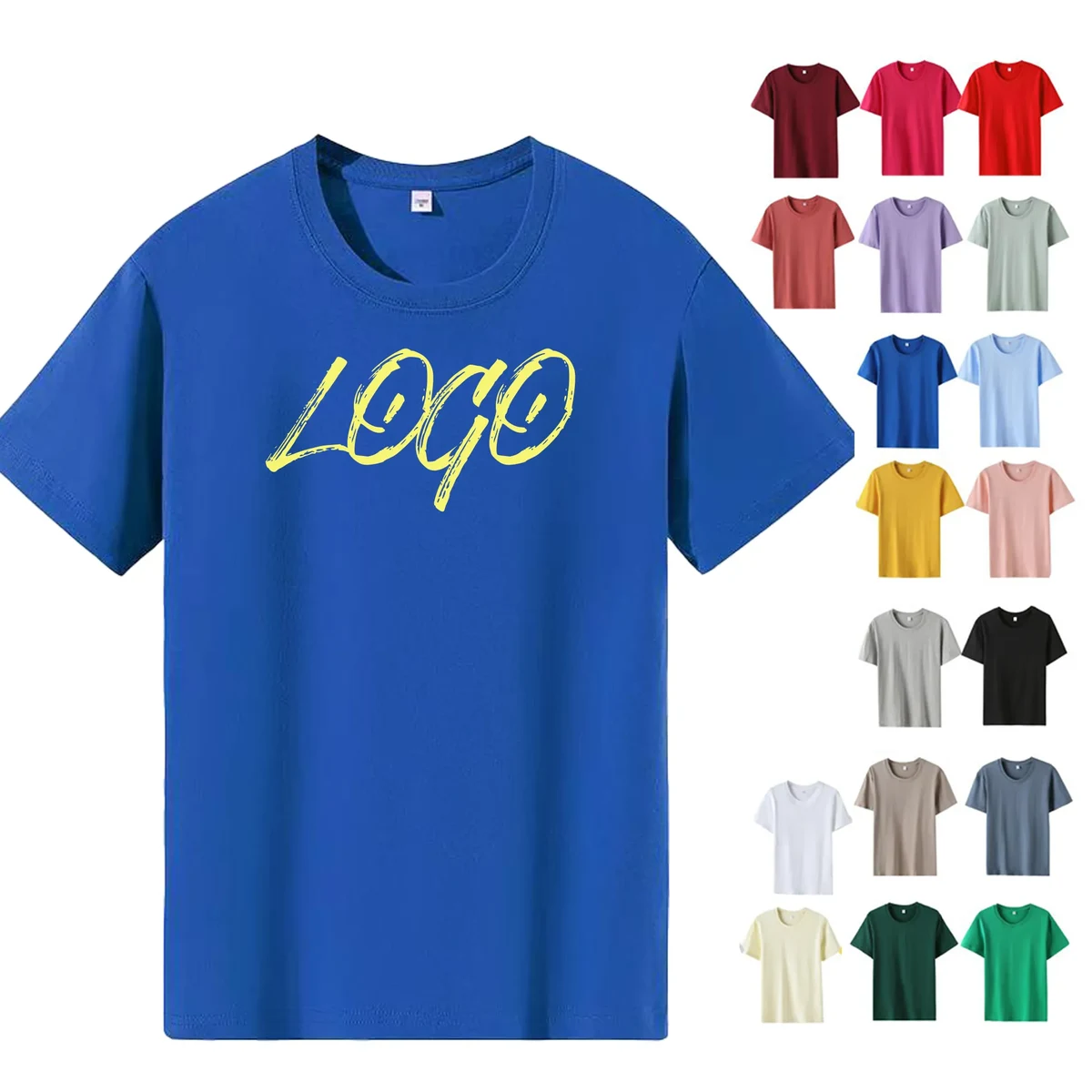 MOQ 10 Cotton Crew Neck T Shirt Basic Blank Tee 1