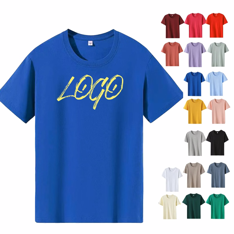 MOQ 10 Cotton Crew Neck T Shirt Basic Blank Tee