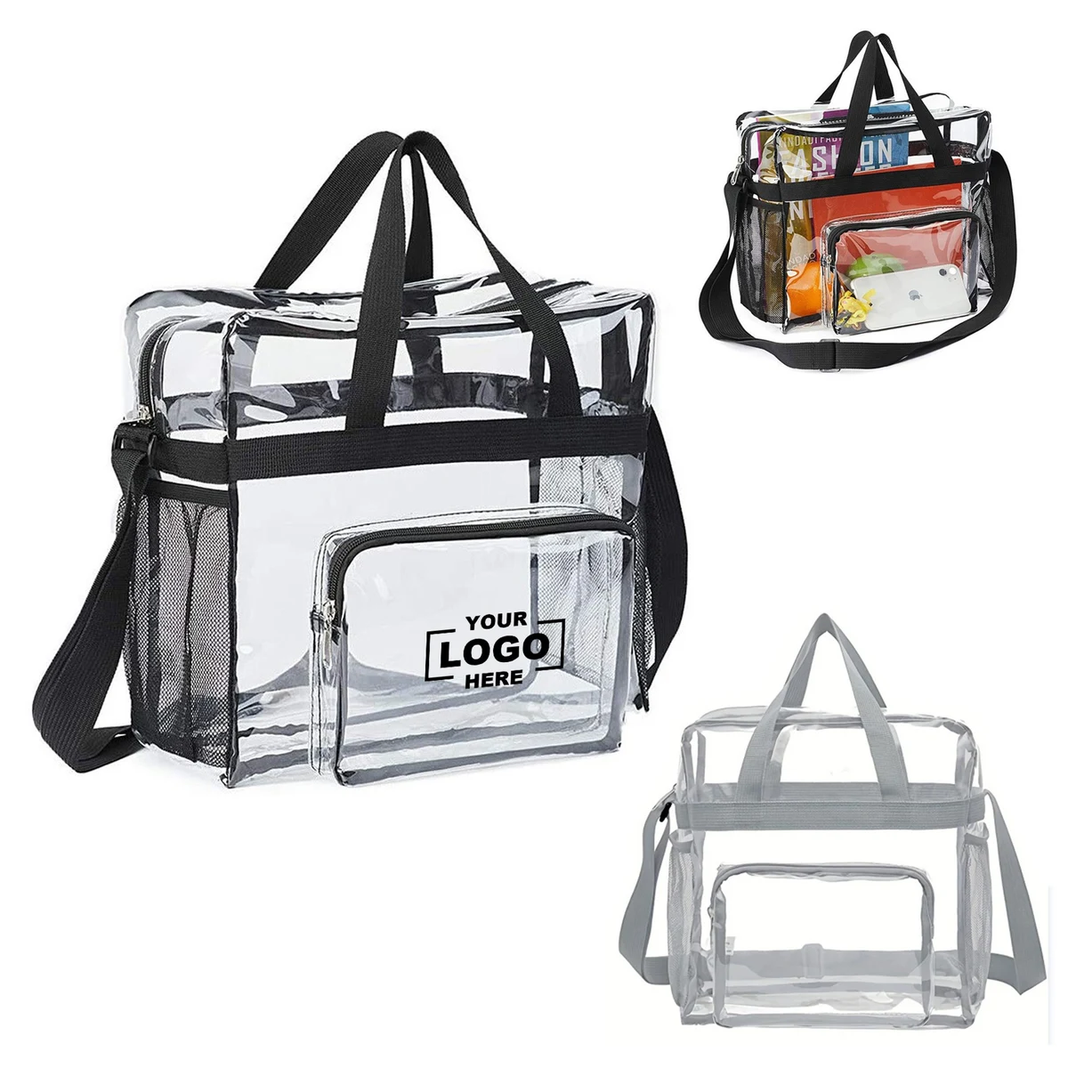 Clear Stadium Tote Bag with Pocket 1