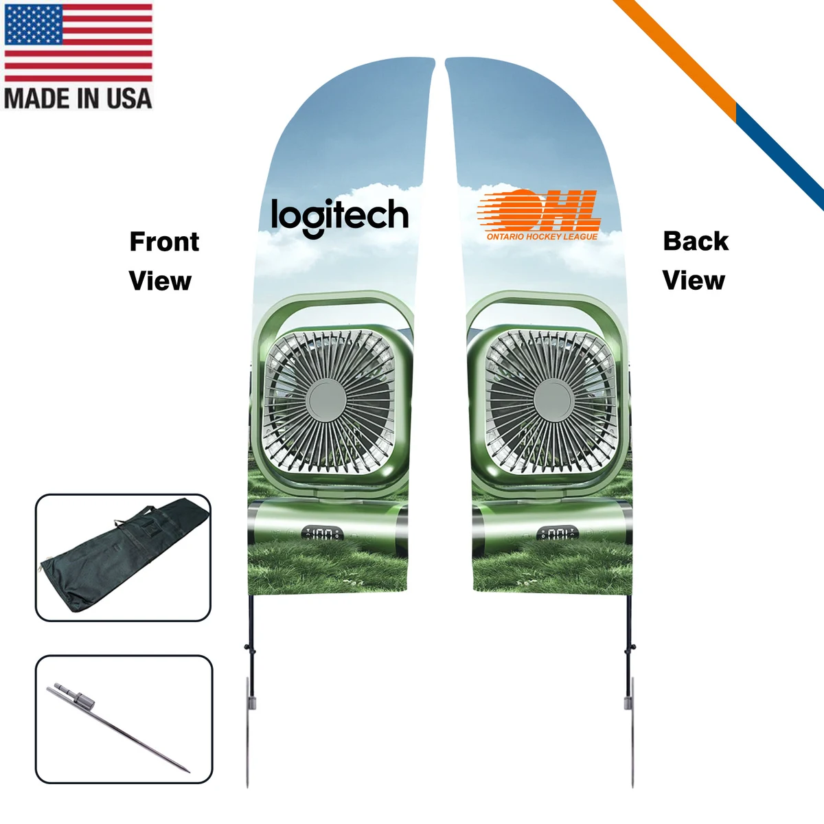 9' Lamia Double-Sided Straight Flag 1