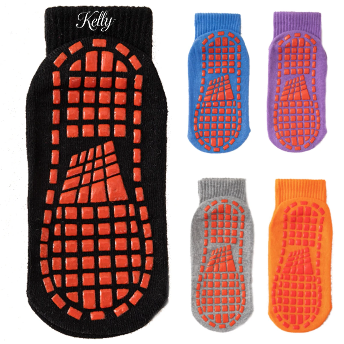 Silicone Anti Slip Grip Cotton Blend Yoga Socks 1