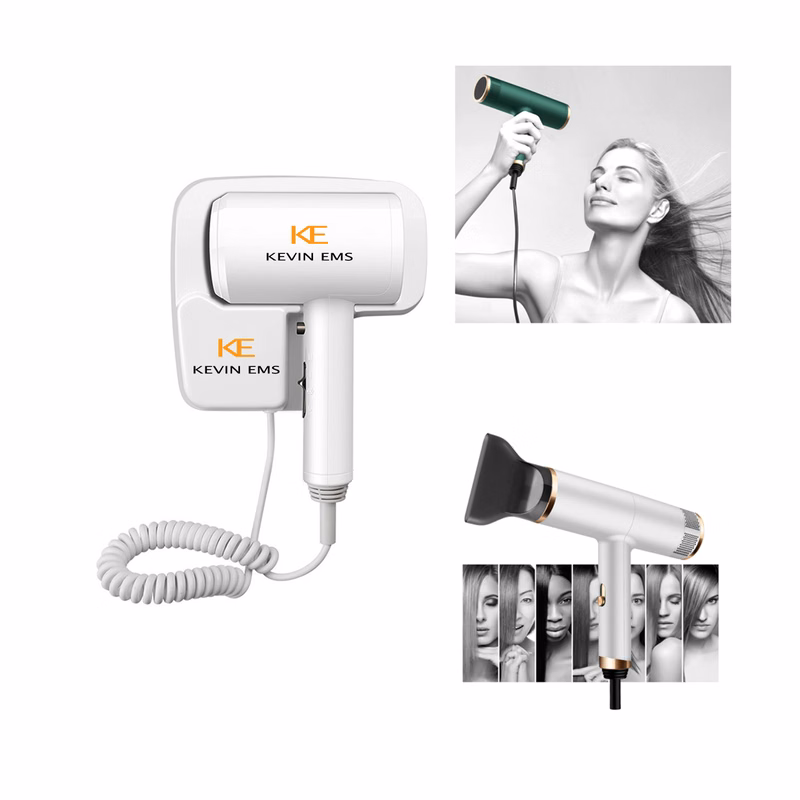 Wall Mounted Hair Dryer in Hotel Toilet