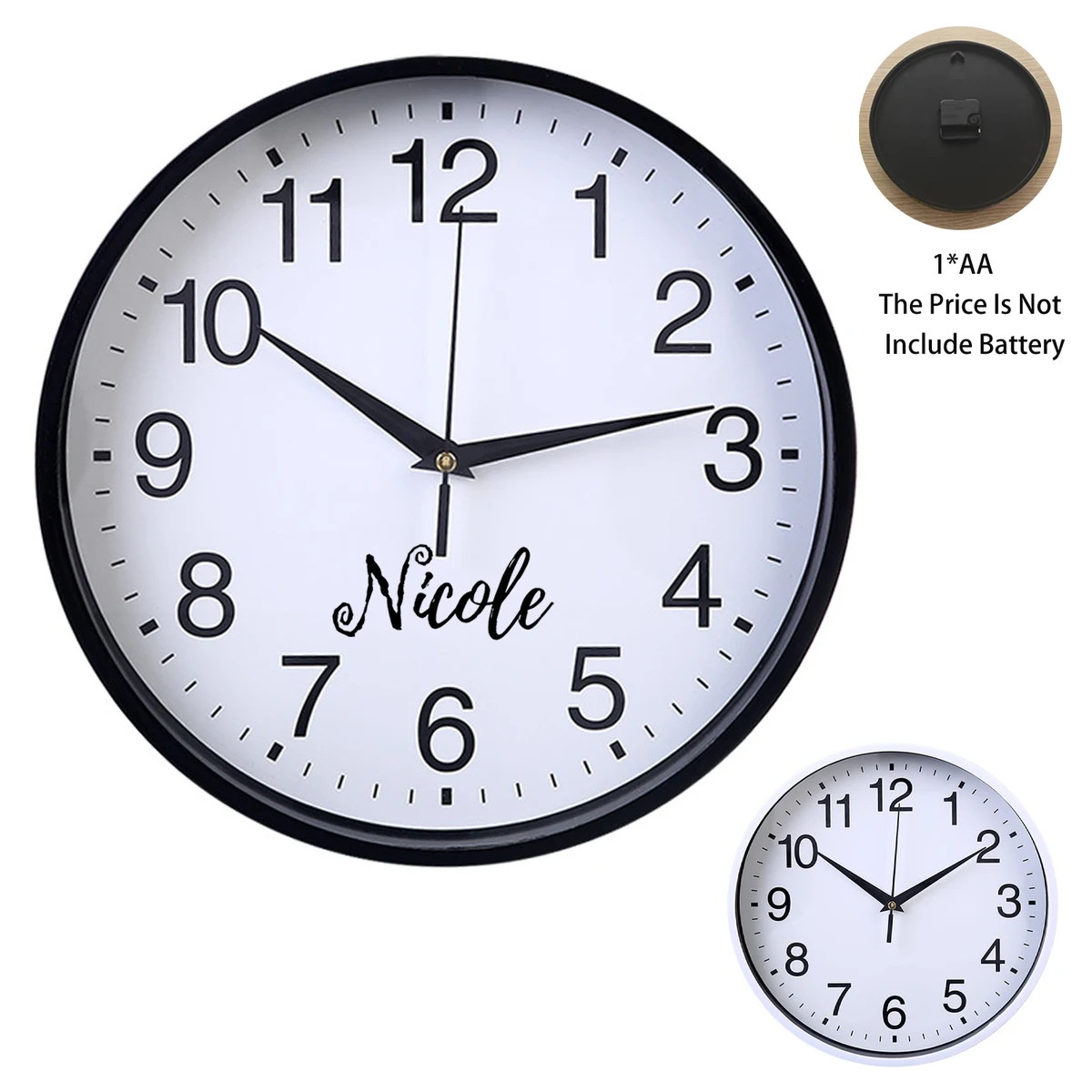 Silent Battery Operated Plastic Wall Clock 1