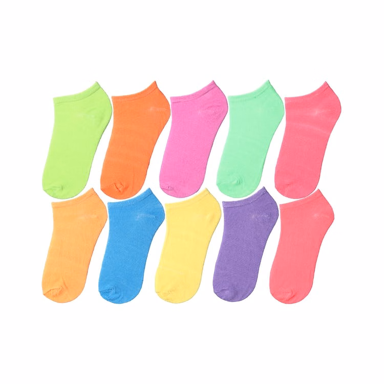 Girls' Ankle Socks - Low Cut 10 Pack 10 Colors Size 6-8