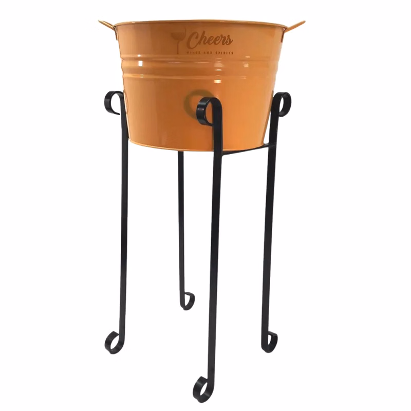 Enameled Galvanized Tub with Iron Stand