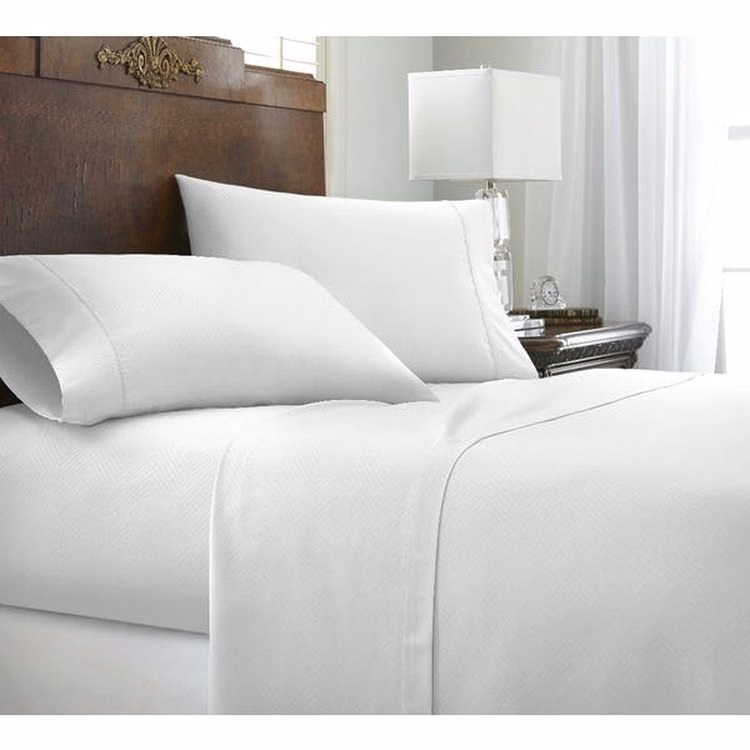 Premium Embossed Sheet Sets - White Chevron Design Full 4 Piece