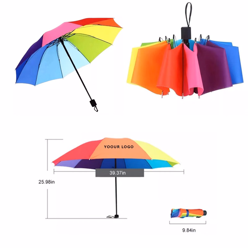 Mini Folding Rainbow Umbrella