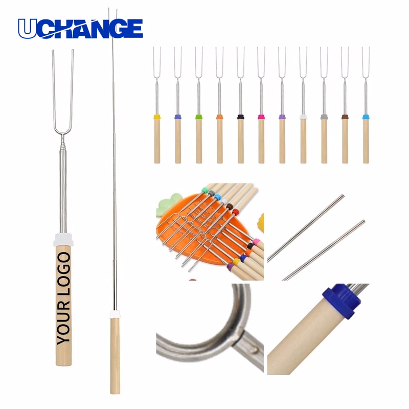 Portable Campfire Roasting Sticks with Engraving Area