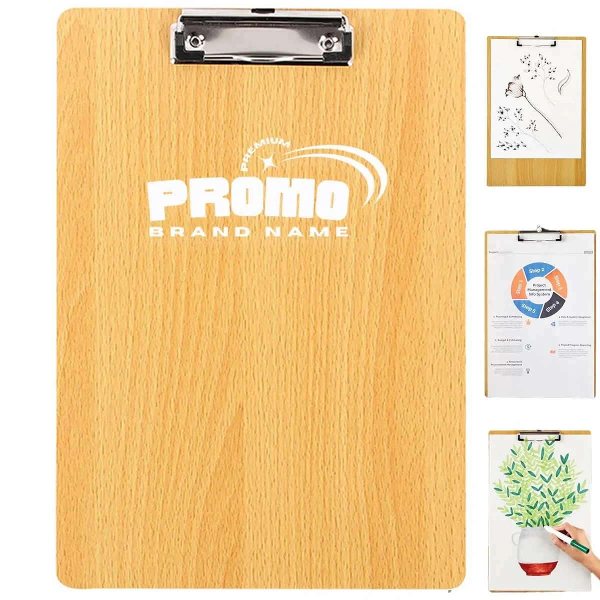 Standard-Sized Documents Wooden Clipboard 1