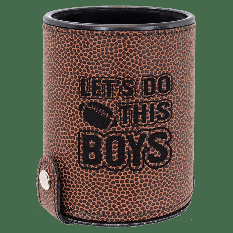 Football Leatherette Dice Cup with 5 Dice