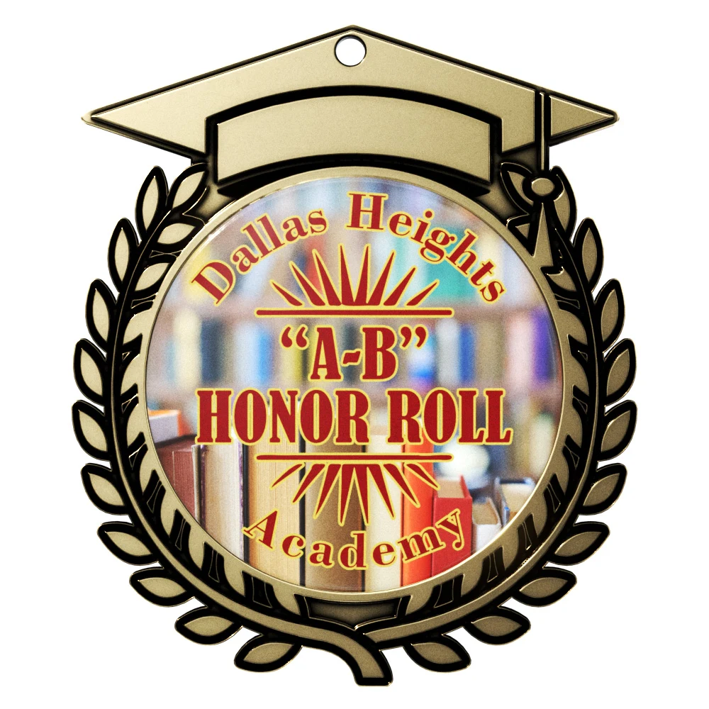 Express Vibraprint™ Antique Gold Graduation Insert Medal (3") 1