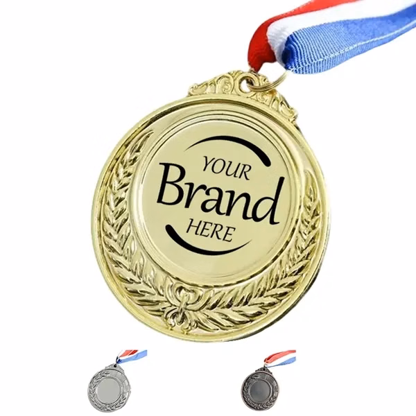 Custom 2.8 Inch Iron Alloy Medal with 15 Inch Neck Ribbon — Full-Color Awards & Recognition