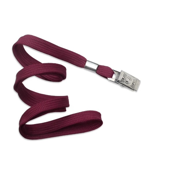 3/8" Blank Lanyard w/Bulldog Clip (Maroon Red) 1