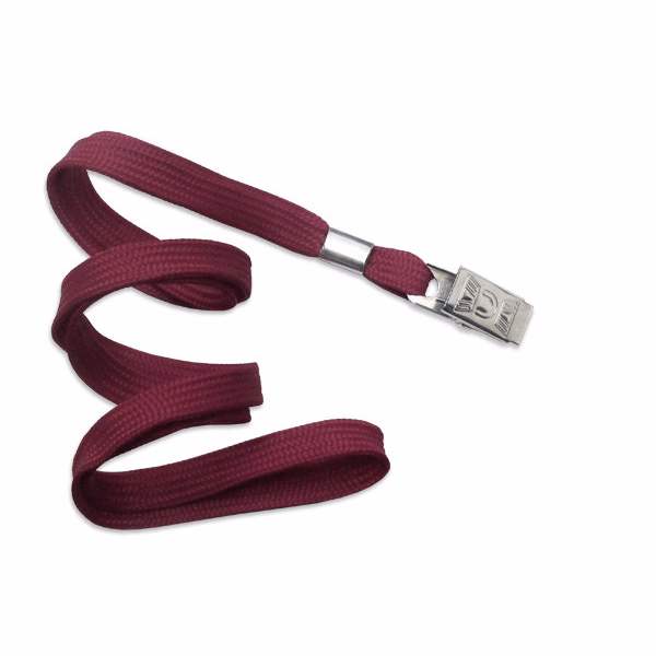 3/8" Blank Lanyard w/Bulldog Clip (Maroon Red)