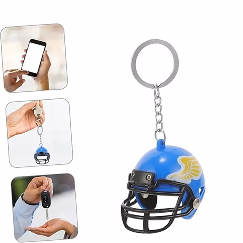 Mini Football Helmet With Keychain