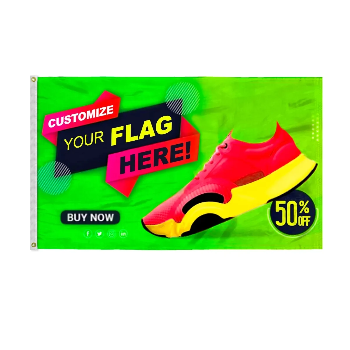Custom Digital Print Flag 3' x 5' Silk Poly 1
