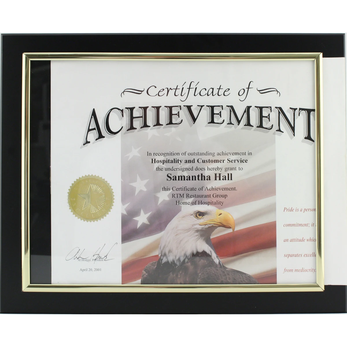 Slide In Certificate Plaque-Slim Line 1