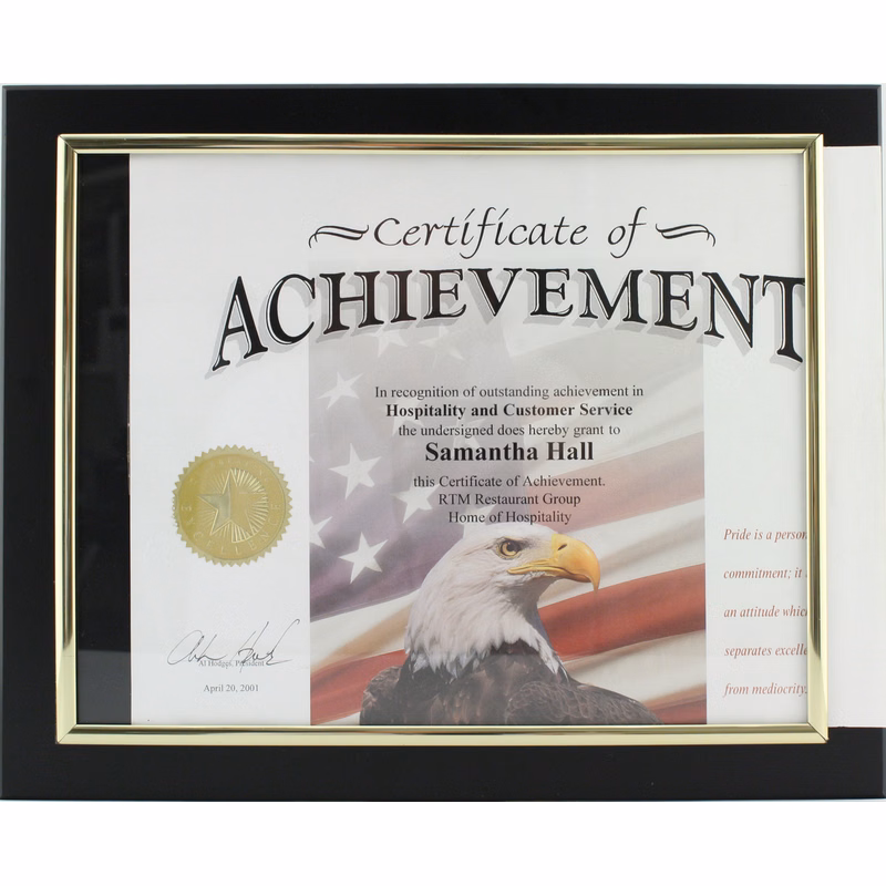 Slide In Certificate Plaque-Slim Line