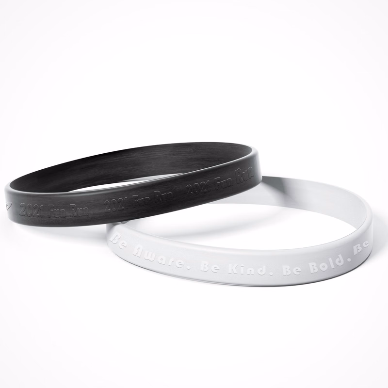 Embossed Silicone Bracelets: 5mm