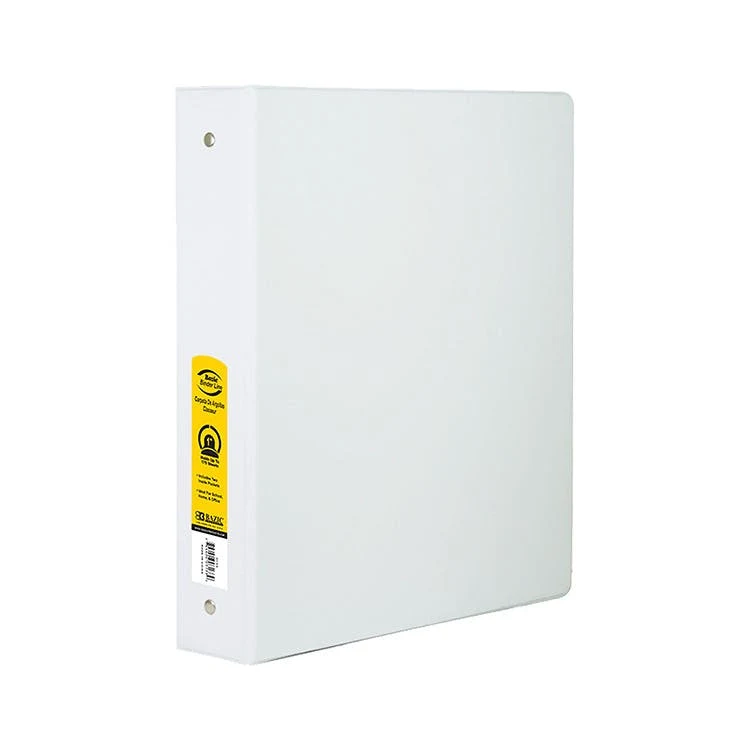 1" 3-Ring Binders - White 2 Pockets 1