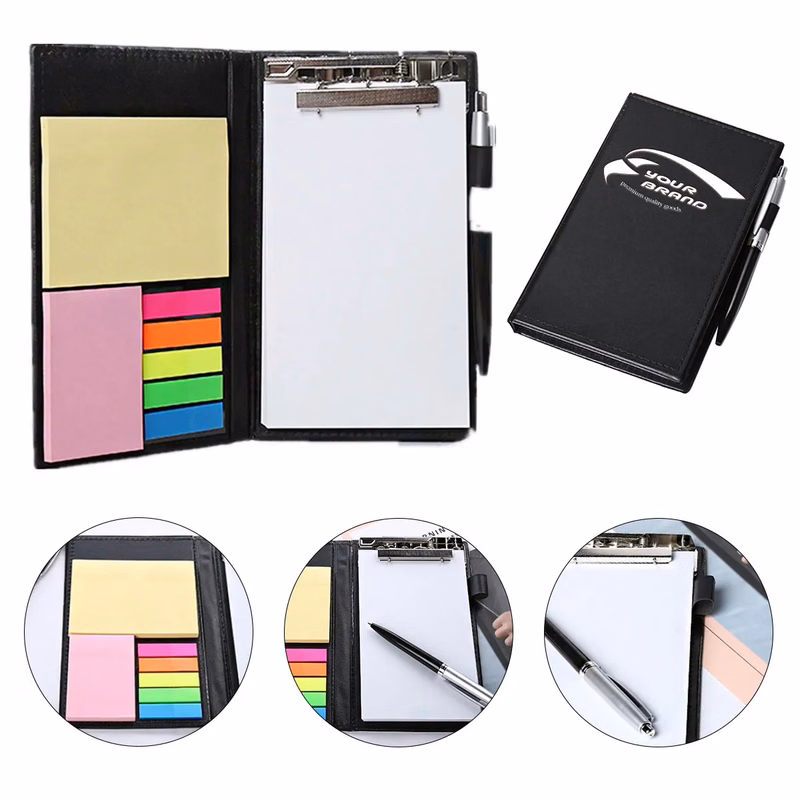 Pen &Tear-Off Creative Sticky Notes PU Leather Cover