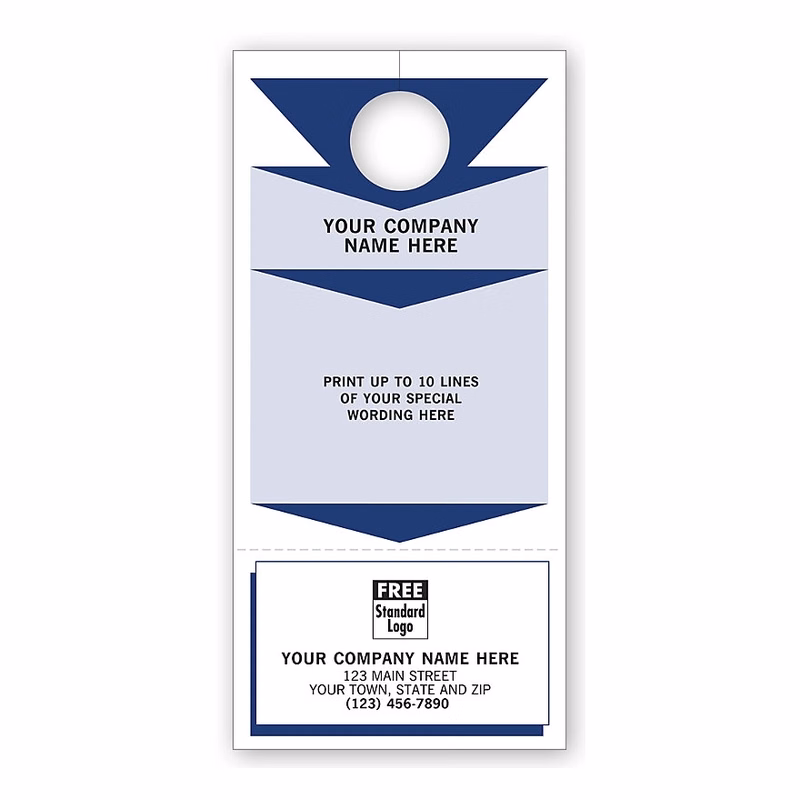 Doorknob Hangers With Perforated Business Card